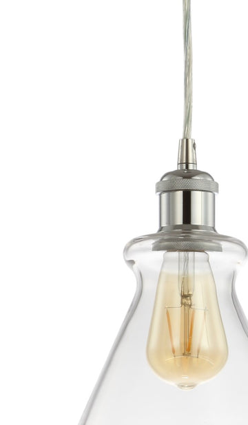 Goldwater 7.5" Adjustable Drop Metal/Glass LED Pendant - JONATHAN Y
